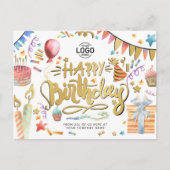 ロゴおもしろいパーティーフェイク金ゴールド誕生日 シーズンポストカード (正面)