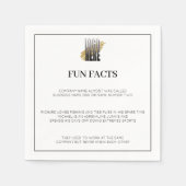 ロゴおもしろいファクトの追加ビジネス企業のイベント スタンダードカクテルナプキン (正面)