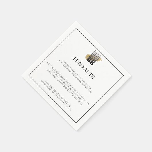 ロゴおもしろいファクトの追加ビジネス企業のイベント スタンダードカクテルナプキン (角)