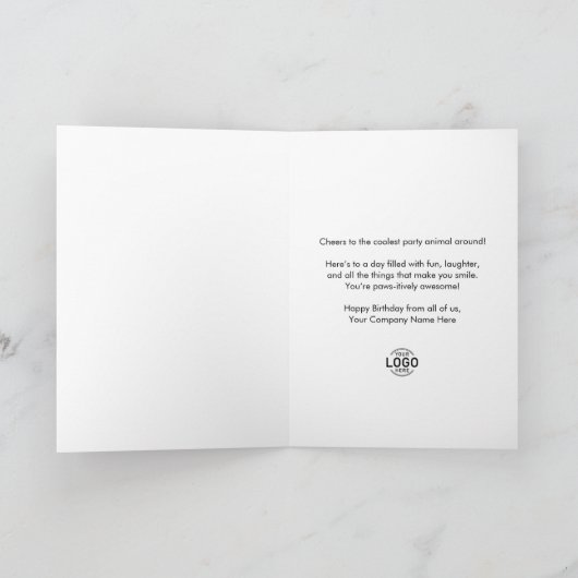 ロゴおもしろい白黒キャットブルースーツパーティー誕生日 カード (内部)