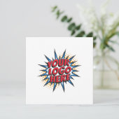 ロゴおよびカスタム文字のアップロードモダンシンプル サンキューカード (スタンド正面)