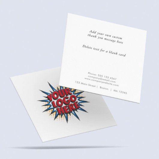 ロゴおよびカスタム文字のアップロードモダンシンプル サンキューカード