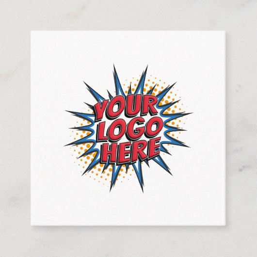 ロゴおよびカスタム文字のアップロードモダンシンプル スクエア名刺 (正面)