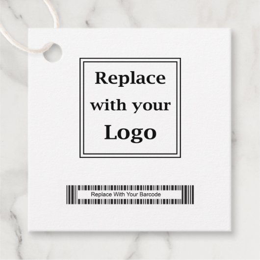 ロゴおよびバーコード一括製品のつるラベル フェイバータグ (正面)