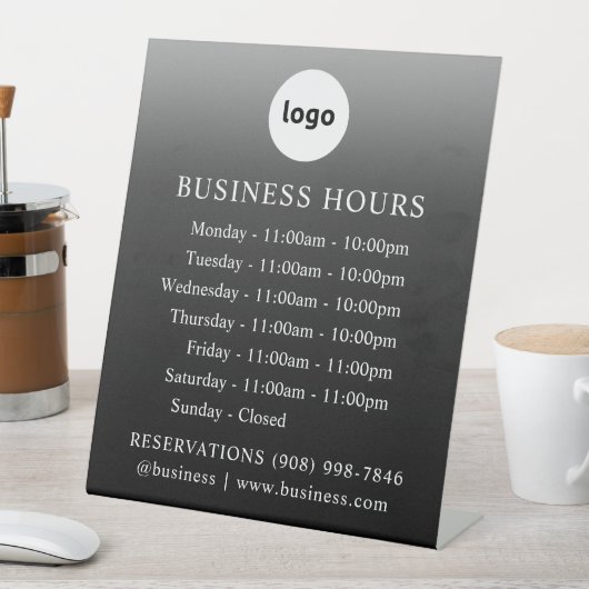 ロゴおよび営業時間 | グラデーション | 立看板 台座サイン (インサイチュ)