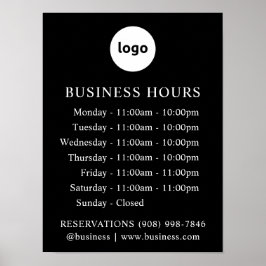 ロゴおよび営業時間 | ブラック | ポスター記号 ポスター