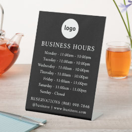 ロゴおよび営業時間 | ブラック | 立看板 台座サイン