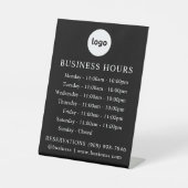 ロゴおよび営業時間 | ブラック | 立看板 台座サイン (正面)