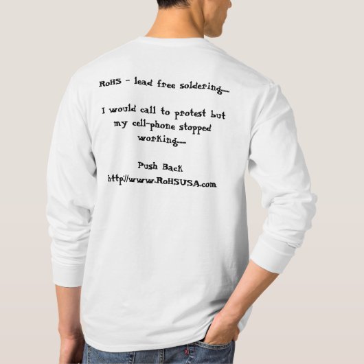 ロゴおよび抗議を押し戻して下さい Tシャツ (裏面)