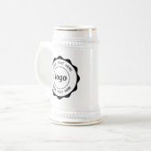 ロゴおよび文字のビジネス促進ブランディング ビールジョッキ (正面左)