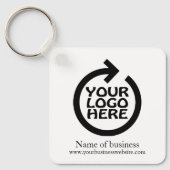 ロゴおよびQRコードパーソナライズされた業務 キーホルダー (正面)