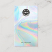 ロゴおよびQRコードホログラフィックイヤリングディスプレイカード 名刺 (正面)