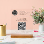 ロゴおよびQRコードモダン取引情報Webサイト アクリルサイン (ウェディング)