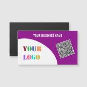 ロゴおよびQRコード磁気名刺テンプレート (正面/裏面)