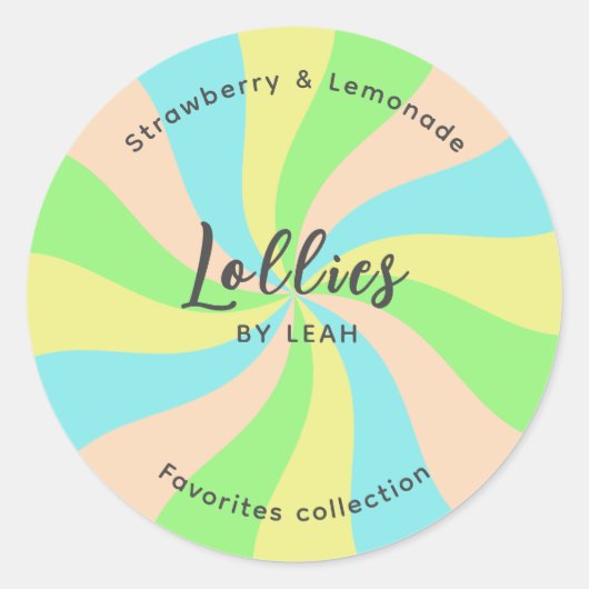 ロゴお洒落のビジネスをロリーズ ラウンドシール (正面)