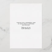 ロゴかわいいキャットネイビーブルーギフトビジネス誕生日 箔招待状 (裏面)