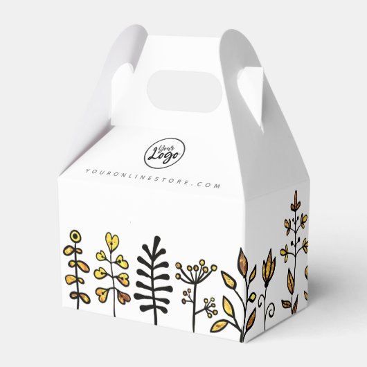 ロゴかわいい金ゴールド&ブラックフローラブランド製品 フェイバーボックス (裏面サイド)