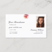 ロゴかわいらしフォト付きプレーンライトピンクのバラ 名刺 (裏面)