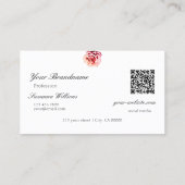 ロゴかわいらしQRコード付きプレーンライトピンクのバラ 名刺 (裏面)