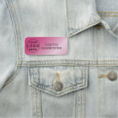 ロゴがブラシ付きラジアルホットピンクの名前タグ 名札 (インサイチュ)