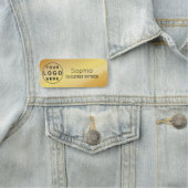 ロゴがブラシ付きラジアルメタリックブラス名タグ 名札 (インサイチュ)