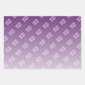 ロゴが自動的に並べられる | 編集可能な紫 ラッピングペーパーシート (正面2)