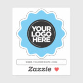 ロゴが薄い青縁ど澄んく切り取る シール (シート)