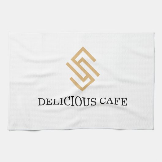 ロゴでブランドをパーソナライズ キッチンタオル (横)