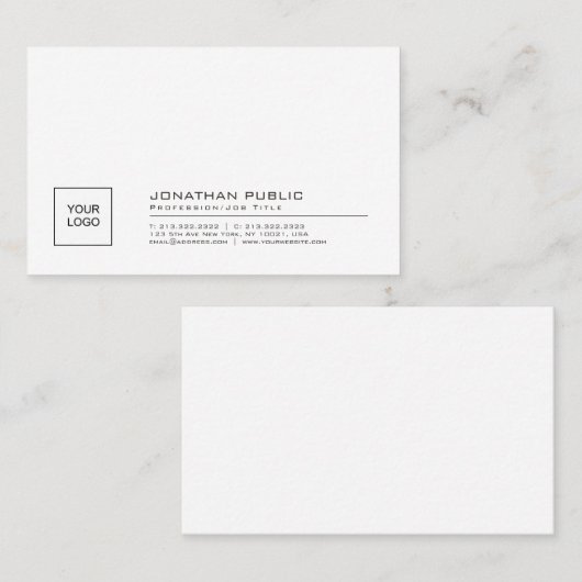 ロゴとあなた自身のスタイリッシュでシンプルな平野を作成して下さい 名刺 (正面/裏面)