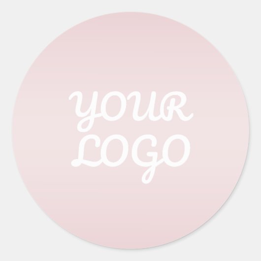 ロゴとエレガント赤面モダンピンクグラデーション ラウンドシール (正面)