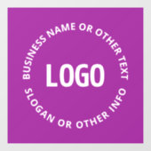ロゴとカスタマイズ可能なテキスト | 紫色のバイオレット ウィンドウサイン (シート)