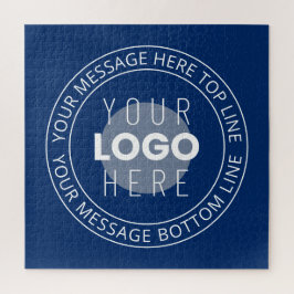 ロゴとカスタマイズ可能な循環文字 | ネイビーブルー ジグソーパズル