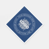 ロゴとカスタマイズ可能な循環文字 | ネイビーブルー スタンダードランチョンナプキン (角)