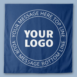 ロゴとカスタマイズ可能な循環文字 | ネイビーブルー タペストリー