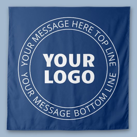 ロゴとカスタマイズ可能な循環文字 | ネイビーブルー タペストリー