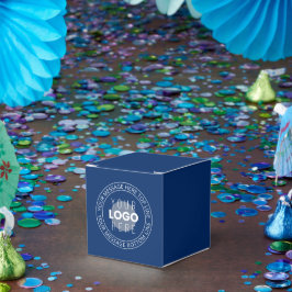 ロゴとカスタマイズ可能な循環文字 | ネイビーブルー フェイバーボックス