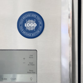 ロゴとカスタマイズ可能な循環文字 | ネイビーブルー マグネット