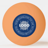 ロゴとカスタマイズ可能な循環文字 | ネイビーブルー 卓球ボール (裏面)