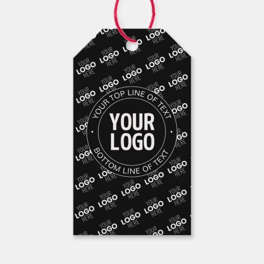 ロゴとカスタマイズ可能な文字(ロゴパターン) ギフトタグ (正面)