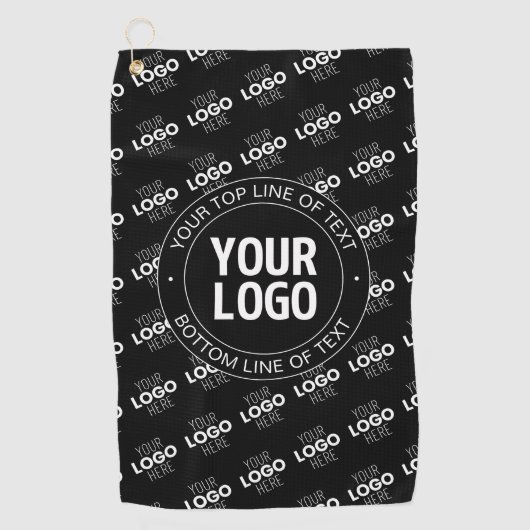 ロゴとカスタマイズ可能な文字（ロゴパターン） ゴルフタオル (正面)