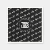 ロゴとカスタマイズ可能な文字（ロゴパターン） スタンダードカクテルナプキン (正面)