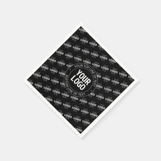 ロゴとカスタマイズ可能な文字（ロゴパターン） スタンダードカクテルナプキン (角)