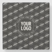 ロゴとカスタマイズ可能な文字（ロゴパターン） ストーンコースター (正面)