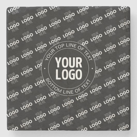 ロゴとカスタマイズ可能な文字（ロゴパターン） ストーンコースター (正面)