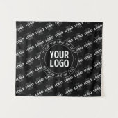 ロゴとカスタマイズ可能な文字（ロゴパターン） タペストリー (正面(横))