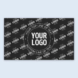 ロゴとカスタマイズ可能な文字（ロゴパターン） 長方形シール