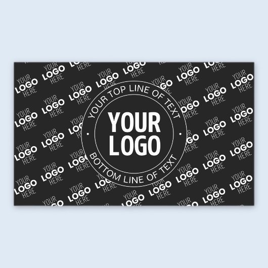 ロゴとカスタマイズ可能な文字(ロゴパターン) 長方形シール