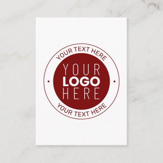 ロゴとカスタマイズ可能な文字 | 深い赤/DIY色 エンクロージャーカード (正面)