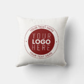 ロゴとカスタマイズ可能な文字 | 深い赤/DIY色 クッション (裏面)