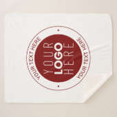 ロゴとカスタマイズ可能な文字 | 深い赤/DIY色 シェルパブランケット (正面(横))